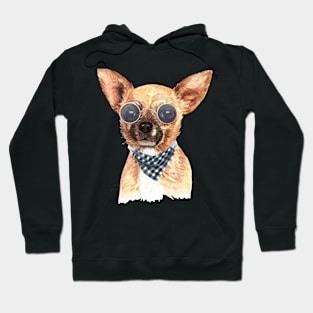 Cute Chihuahua dog- watercolor painting Hoodie